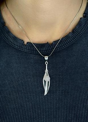 Женская серебряная подвеска с натуральным кварцем