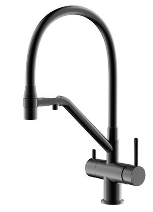 Кухонный смеситель gappo g4398-86 (черный) с подключением к фильтру