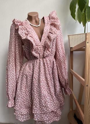 Платье с воланами в цветочки от prettylittlething s-l
