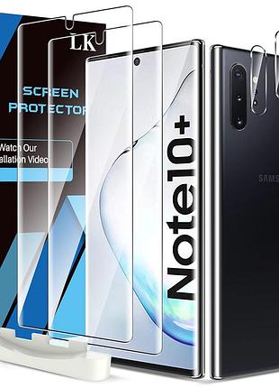 Lk [2 + 2 шт.] защитная пленка для экрана, совместимая с samsung galaxy note 10 plus, 2 шт. закаленное стекло