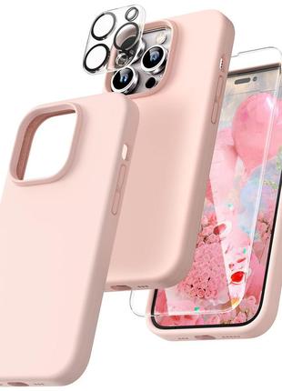 Tocol [5 в 1 для iphone 14 pro max case, 2 захисна плівка для екрана + 2 захисна плівка для об'єктива камери