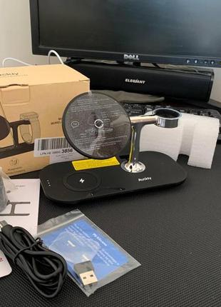 Беспроводное индукционное зарядное устройство 3 в 1 для iphone airpods apple watch зарядная станция