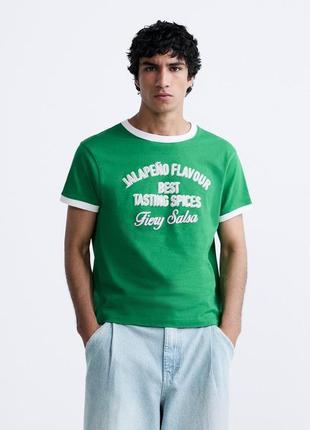 Футболка чоловіча зелена zara limited