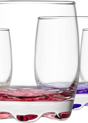 Набір склянок із 6 шт для шампанського lav stemless glass - кольорові келихи для пиття, коктейлів, води - кришталеві скляні келихи