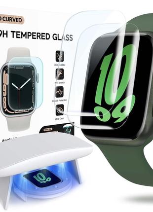 Flokinice сумісність з apple watch series 8/7 захисна плівка для екрана 41 мм, [auto-dispersion tech]