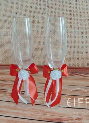 Весільні бокали для шампанського арт. 90031 фото