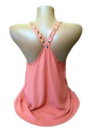 Xs-m коралловый топ new look , блузка из вискозы с заклепками, шри ланка