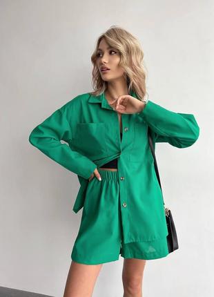 Лляний костюм сорочка + шорти