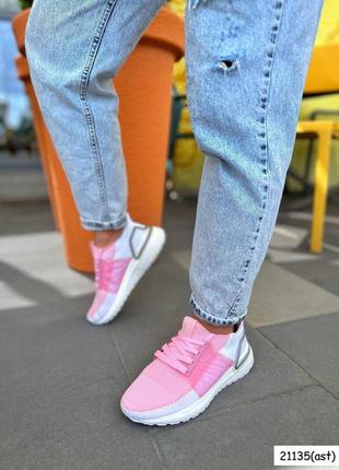 Кросівки адік розові вставки текстиль2 фото