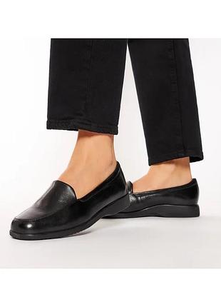 Туфли мокасины лоферы georgia 002547937 черный clarks на широкой ножке