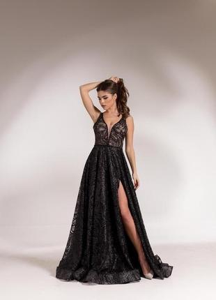 Блестящее черное платье la novale 1072 фото