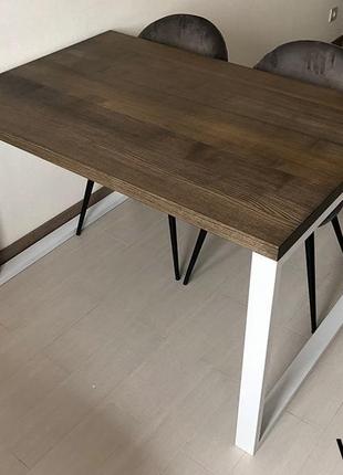 Топ. стол лофт обеденный. массив ясеня. очень аккуратная работа!