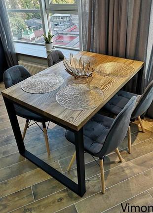 Топ. стол лофт обеденный. массив ясеня. очень аккуратная работа!