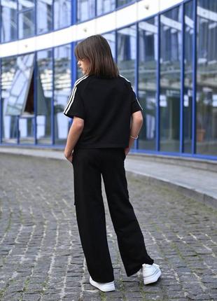 Стильний спортивний костюм для дівчаток підлітків футболка та штани, розміри на зріст 140 — 1649 фото