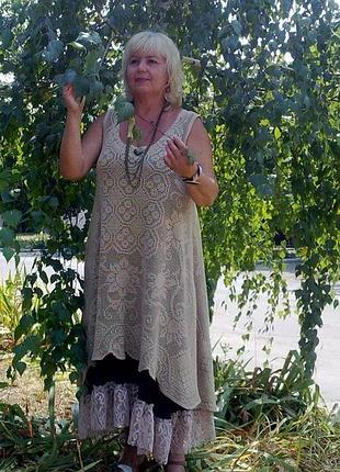 В'язане плаття в стилі бохо шик "бариня"