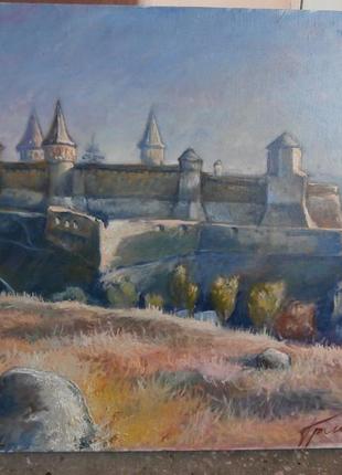 Картина "кам'янець-подільська фортеця". полотно, олія. 60х80см