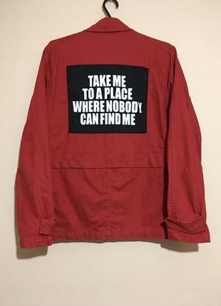 Куртка pull&bear safari jacket with black patch - l9 фото