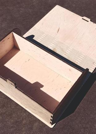 Коробка книжка із замочком з фанери. коробка з гнучким палітуркою.3 фото
