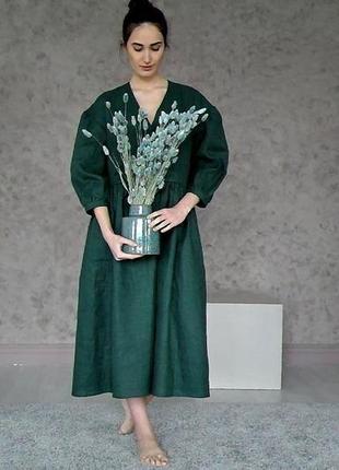 Льняное платье оверсайз linen oversized dress8 фото
