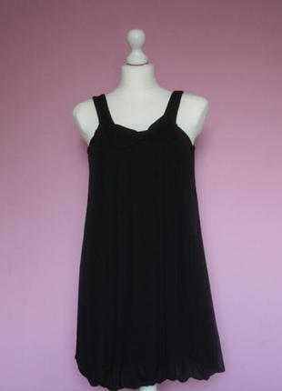 Платье черная свободного пошива с поясом