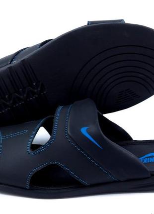 Чоловічі шкіряні літні шльопанці-сланці nike classic