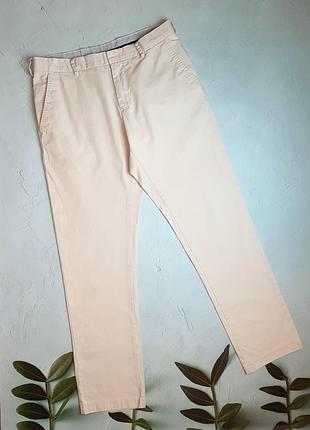 🌿1+1=3 брендові чоловічі звужені бежеві штани брюки tommy hilfiger, розмір 46 — 48