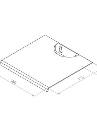 Настінна полиця квадо к-13 для роутера, тюнера