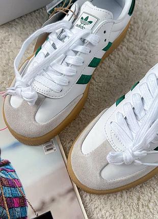Кросівки worksheet adidas samba platform white\green4 фото