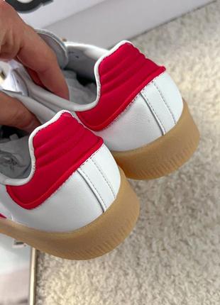 Adidas samba platform white\red2 фото