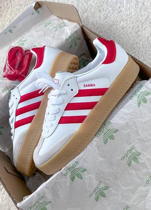 Adidas samba platform white\red