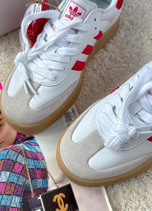 Adidas samba platform white\red4 фото