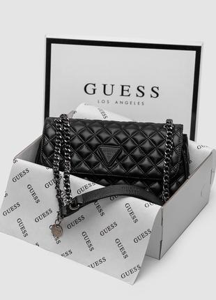 Жіноча сумка guess cordelia flap shoulder bag black чорна2 фото