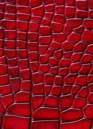 Чохол карман зі шкіри крокодила crocodille ручної роботи | червоний6 фото