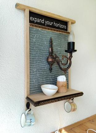 Функциональное дизайнерское панно-светильник в винтажном стиле