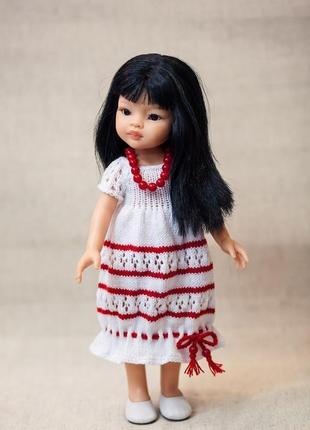 Біло-червону сукню на ляльку паола 32 см,одяг на ляльку паола, подарунок дівчинці6 фото