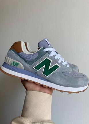 Кроссовки new balance 574 blue green2 фото