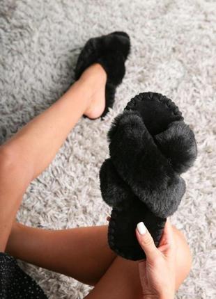 Жіночі домашні тапулі іксики, чорного кольору2 фото