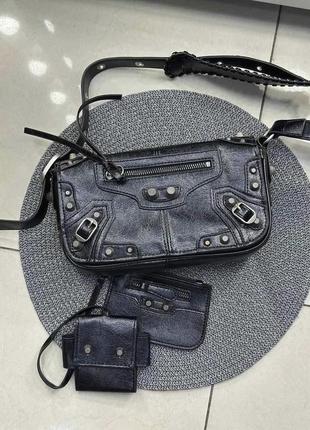 Жіноча шкіряна сумка balenciaga, сумка баленсіага, сумка крос-боді, брендова сумка натуральна шкіра
