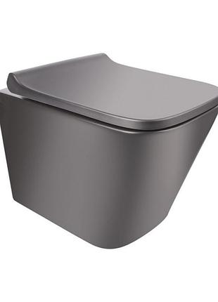 Унитаз подвесной qtap tern безободковый с сиденьем soft-close qt1733052ermb