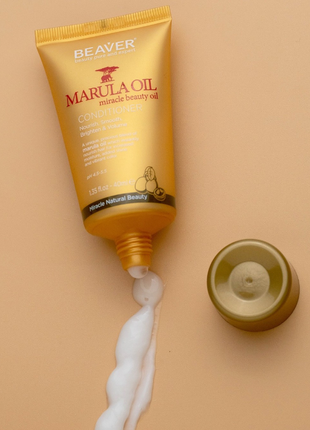 Поживний кондиціонер beaver marula oil conditioner для сухого та пошкодженого волосся з олією марули