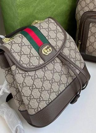 Жіночий шкіряний рюкзак gucci ophidia mini, рюкзак гуччі, сумка рюкзак, рюкзак із принтом, молодіжний рюкзак