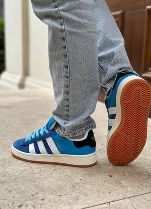 Adidas campus bright blue white2 фото