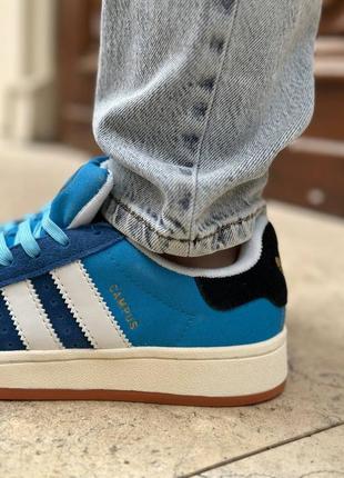 Adidas campus bright blue white3 фото