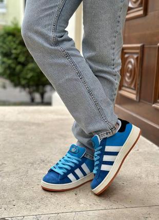 Adidas campus bright blue white