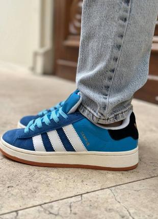 Adidas campus bright blue white5 фото