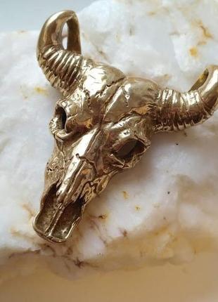 Підвіска череп бика велике прикраса з бронзи