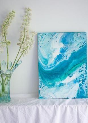 Картина море/синяя картина/ картина из серии "морская пена: детство на море, 3"6 фото