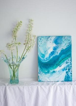 Картина море/синяя картина/ картина из серии "морская пена: детство на море, 3"5 фото