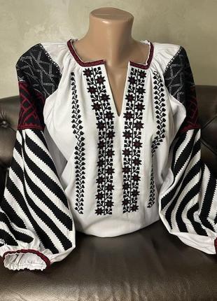 Борщівка. жіноча блузка, вишиванка  в борщівському стилі тм savchukvyshyvka. ж-22315 фото