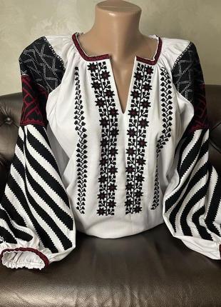 Борщівка. жіноча блузка, вишиванка  в борщівському стилі тм savchukvyshyvka. ж-22316 фото